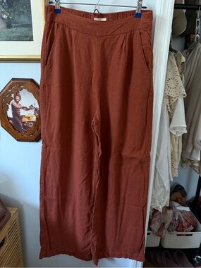 Abercrombie High Waist Linen Wide Leg Pants